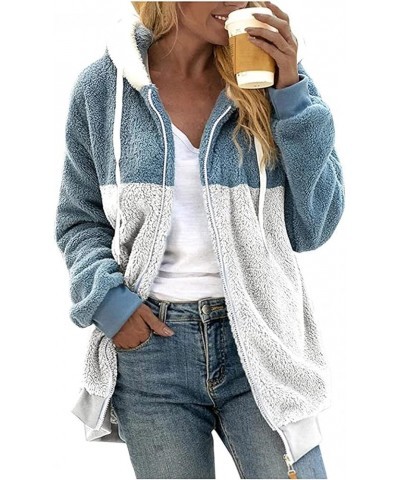 Knit Hoodies for Women Women's Winter Hoodies Pullover Sherpa Fleece Warm Heavyweight Sweatshirt 1 05-blue $12.01 Jackets