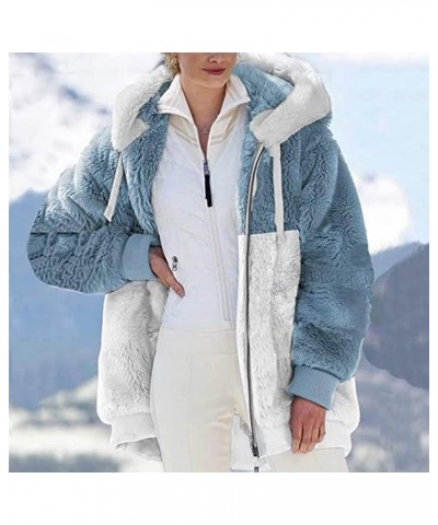 Knit Hoodies for Women Women's Winter Hoodies Pullover Sherpa Fleece Warm Heavyweight Sweatshirt 1 05-blue $12.01 Jackets