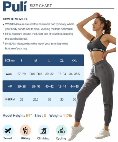 Women Workout Sweatpants Cotton Jogger Ribber Splicing Lounge Sweat Pants with Zipper Pocket Navy Blue $16.10 Activewear