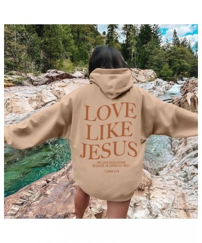 Cute Womens Hoodies Jesus Quotes Long Sleev Letter Printed Jesus Faith Shirts Trendy Oversized Hooded Sweatshirts with Pocket...