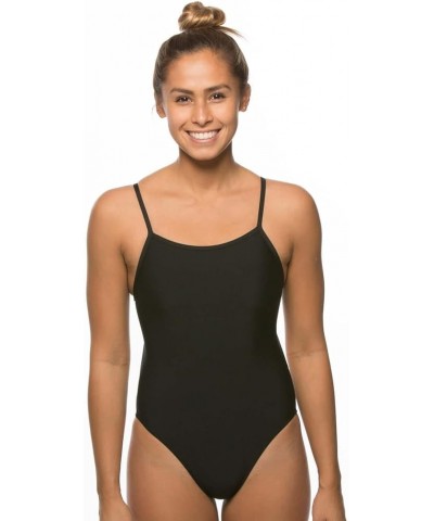 Chevy Fixed Back Women's Athletic One Piece Swimsuit for Competitive Swimming, Lifeguarding, Medium-Full Coverage Black $38.6...