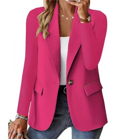 Womens Casual Business Blazers Work Office Casual Suit Jacket Long Sleeve Trendy Blazer Jacket Open Front Cardigan A-hot Pink...