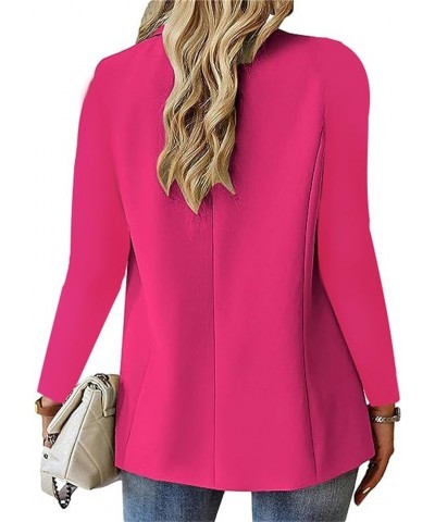 Womens Casual Business Blazers Work Office Casual Suit Jacket Long Sleeve Trendy Blazer Jacket Open Front Cardigan A-hot Pink...