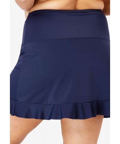 Women's Plus Size Ruffle-Trim Swim Skirt Swimsuit Bottoms Navy $24.70 Swimsuits