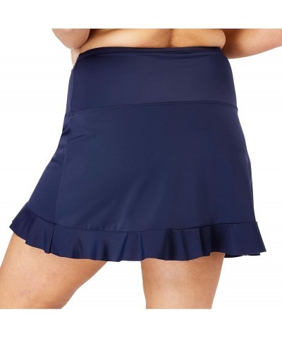 Women's Plus Size Ruffle-Trim Swim Skirt Swimsuit Bottoms Navy $24.70 Swimsuits