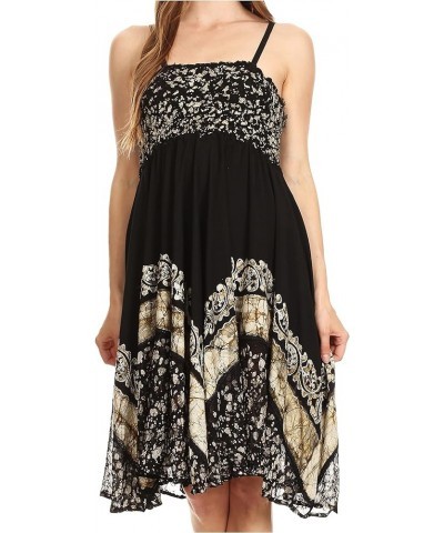 Aphrodite Embroidered Batik Dress Black / White $26.39 Dresses