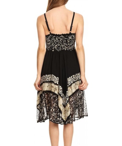 Aphrodite Embroidered Batik Dress Black / White $26.39 Dresses