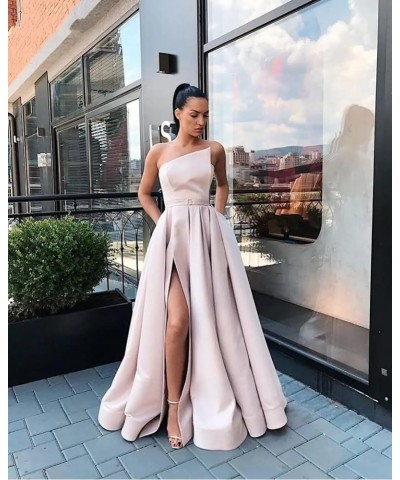 Women's A line Long Prom Dress with Pockets Satin Ball Gown Side Slit Backless Formal Evening Party Gown Burnt Orange $43.34 ...