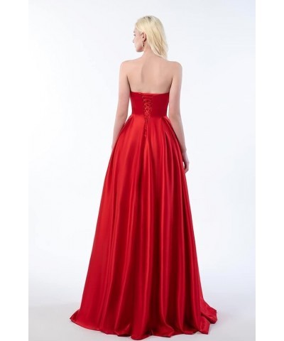 Women's A line Long Prom Dress with Pockets Satin Ball Gown Side Slit Backless Formal Evening Party Gown Burnt Orange $43.34 ...