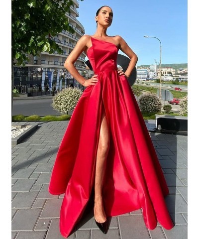 Women's A line Long Prom Dress with Pockets Satin Ball Gown Side Slit Backless Formal Evening Party Gown Burnt Orange $43.34 ...