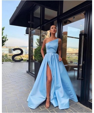 Women's A line Long Prom Dress with Pockets Satin Ball Gown Side Slit Backless Formal Evening Party Gown Burnt Orange $43.34 ...