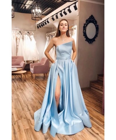 Women's A line Long Prom Dress with Pockets Satin Ball Gown Side Slit Backless Formal Evening Party Gown Burnt Orange $43.34 ...