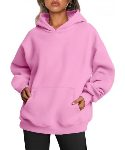 Womens Sweatshirts Oversized Hoodies Fleece Sweatshirts Long Sleeve Sweaters Pullover Fall Clothes with Pocket Pink $12.53 Ac...