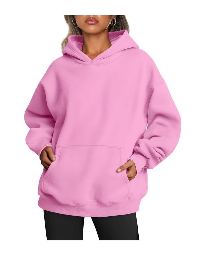 Womens Sweatshirts Oversized Hoodies Fleece Sweatshirts Long Sleeve Sweaters Pullover Fall Clothes with Pocket Pink $12.53 Ac...