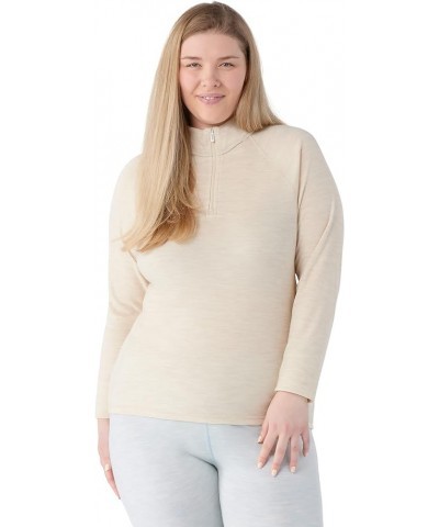 Women's Plus Size Classic Thermal Merino Wool Base Layer — Quarter Zip (Slim Fit) Almond Heather $44.75 Activewear