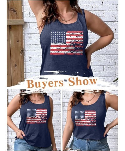 Women Plus Size American Flag Shirt Casual Short Sleeve 4th of July Shirt for Independence Day (1X-4X) B-blue4 $14.74 Tanks