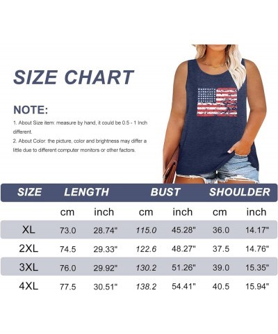 Women Plus Size American Flag Shirt Casual Short Sleeve 4th of July Shirt for Independence Day (1X-4X) B-blue4 $14.74 Tanks