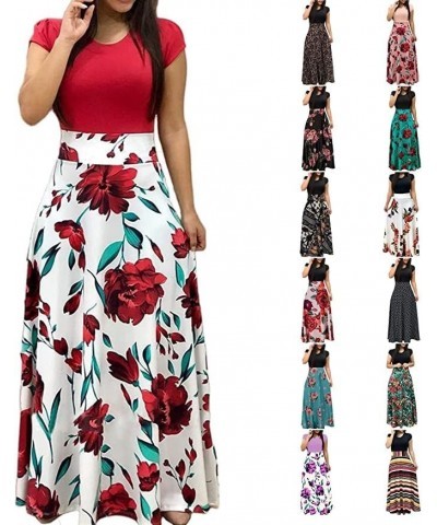 Maxi Dresses for Women 2023 Short Sleeve Sleeveless Maxi Dress Casual Loose Empire Waist Long Dresses with Pockets D-color3 $...