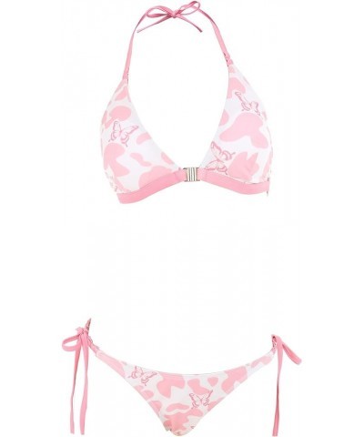 Women Sexy Bikini Set Two Piece Swimsuit Sets Bathing Suit Swimwear Halter String Triangle Bikini Standard Pink $9.97 Swimsuits