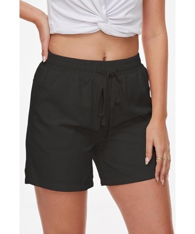 Womens Cargo Shorts Summer Casual Jeans Denim Shorts Vintage Loose Button Zipper Shorts C-black $14.70 Shorts