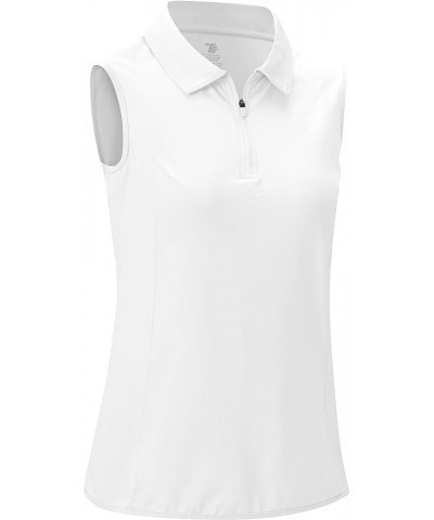 Women's Sleeveless Golf Shirts Zip Up Quick Dry Tennis Running Tank Tops Polo Shirts for Women Golf Apparel Clothes White $13...