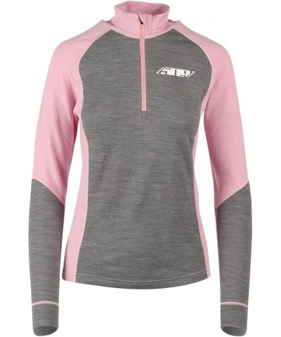 Women's FZN Merino 1/4 Zip (Black - Medium) X-Small Dusty Rose Gray $40.93 Activewear