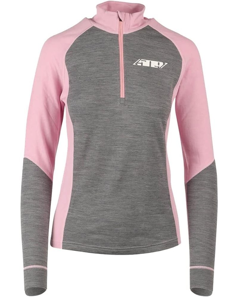 Women's FZN Merino 1/4 Zip (Black - Medium) X-Small Dusty Rose Gray $40.93 Activewear