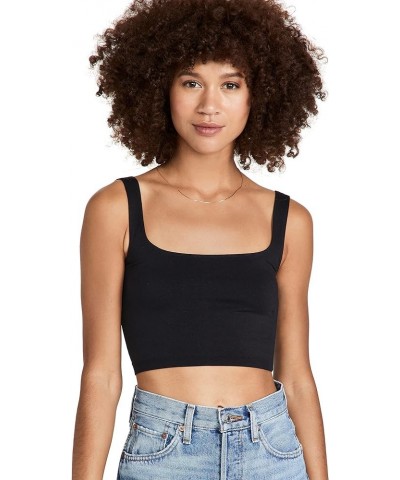 Women's Scoop Neck Crop Black $10.81 Others