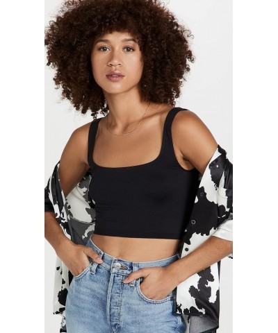 Women's Scoop Neck Crop Black $10.81 Others