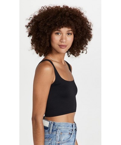 Women's Scoop Neck Crop Black $10.81 Others