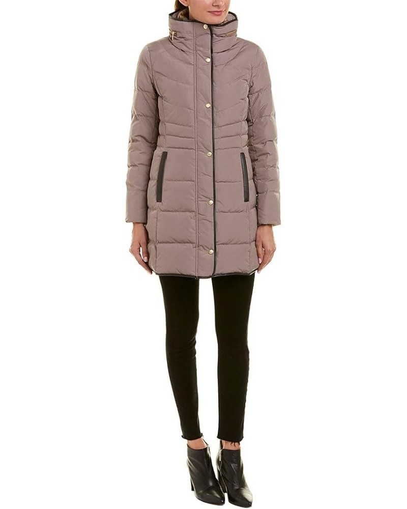 Women's Mid Length Down Coat with Bib Front Cashew $54.61 Jackets