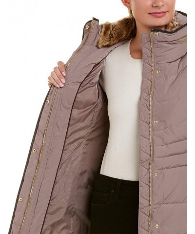 Women's Mid Length Down Coat with Bib Front Cashew $54.61 Jackets