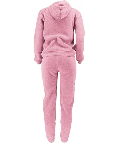 Womens 2 Piece Outfits Lounge Hoodie Sweatsuit Sets Tracksuit 2023 Fall Fashion Sweatshirt Sweatpants with Pockets 06-pink $9...