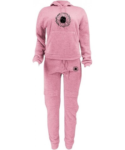 Womens 2 Piece Outfits Lounge Hoodie Sweatsuit Sets Tracksuit 2023 Fall Fashion Sweatshirt Sweatpants with Pockets 06-pink $9...