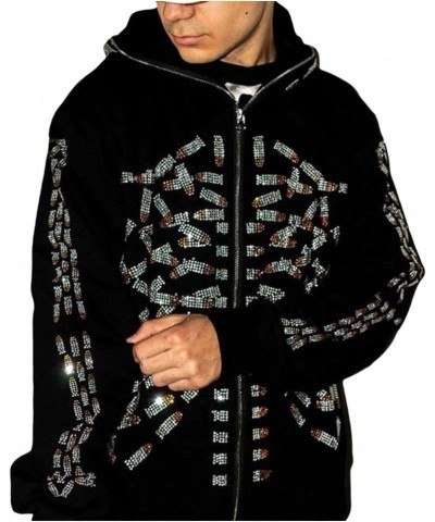 Women Y2K Spider Web Hoodies Goth Harajuku Punk Jacket Fall Streetwear Oversized Vintage Graphic Full Zip Up Hoodie Black Sku...