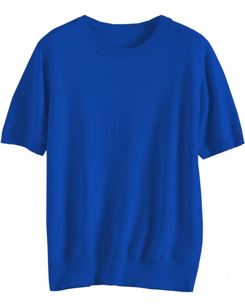 Women's Pullover Sweaters Soft Tops,Short Sleeves and Long Sleeves 06 Royal Blue $13.25 Sweaters