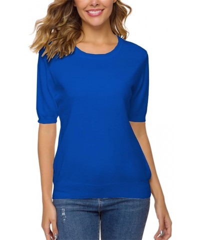 Women's Pullover Sweaters Soft Tops,Short Sleeves and Long Sleeves 06 Royal Blue $13.25 Sweaters