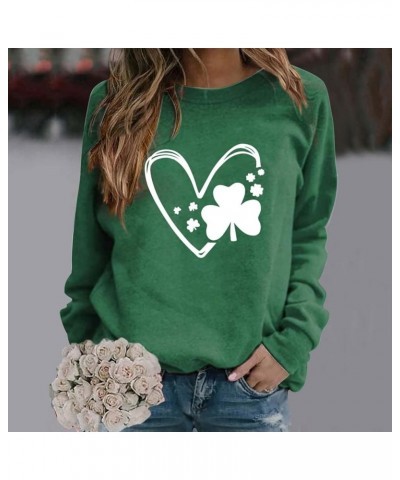 AOXUSM St Pattys Day Sweatshirt Women Green Shamrock Graphic Sweatshirts Fashion Crewneck Pullover Tops for Saint Patricks Z0...