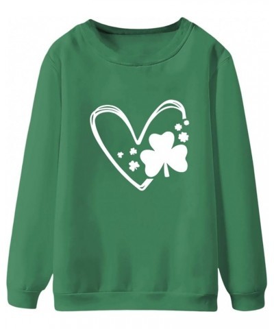 AOXUSM St Pattys Day Sweatshirt Women Green Shamrock Graphic Sweatshirts Fashion Crewneck Pullover Tops for Saint Patricks Z0...