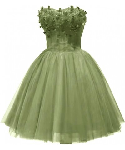 Strapless Tulle Prom Dresses Short Teens Homecoming Dresses Beaded Pageant Formal Cocktail Gowns 2023 Turquoise $26.65 Dresses