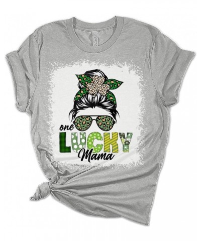 One Lucky Mama St Patricks Day Shirt Bella Irish Graphic Print Shirts for Women Athletic Heather $16.49 Underwear