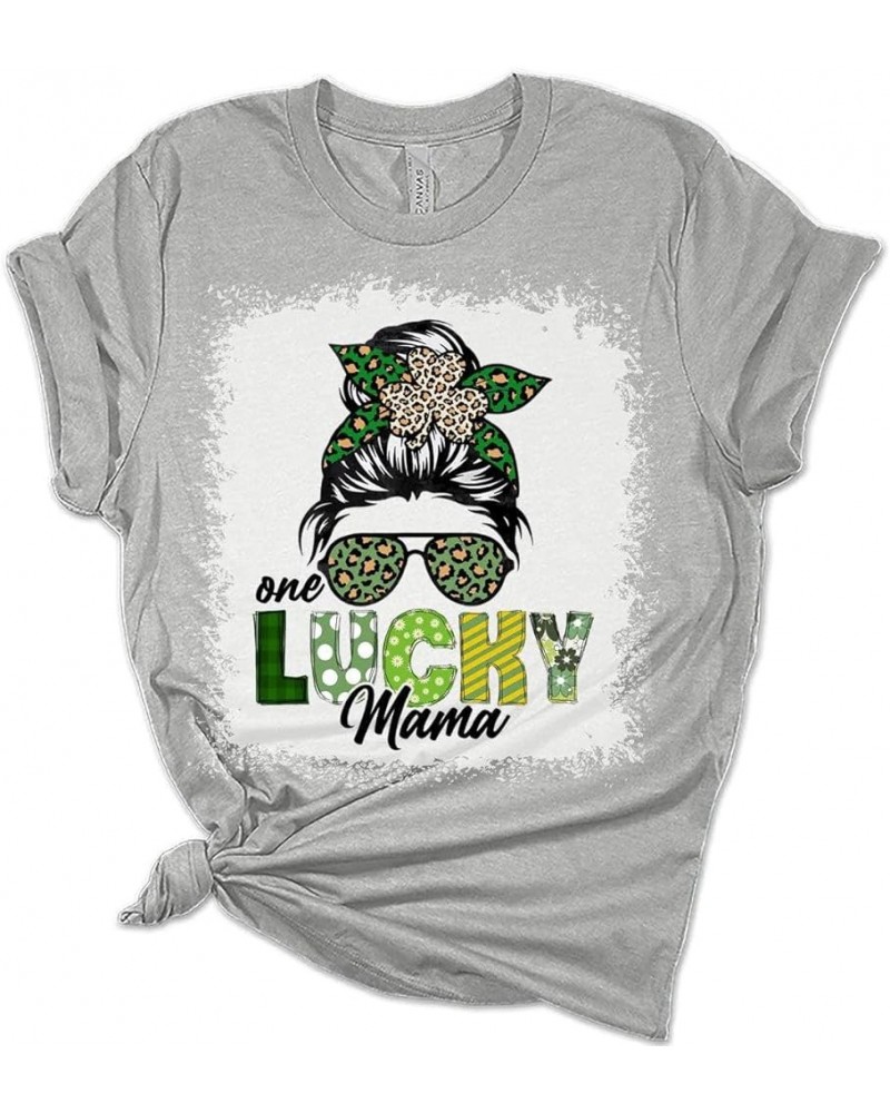 One Lucky Mama St Patricks Day Shirt Bella Irish Graphic Print Shirts for Women Athletic Heather $16.49 Underwear