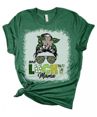 One Lucky Mama St Patricks Day Shirt Bella Irish Graphic Print Shirts for Women Athletic Heather $16.49 Underwear