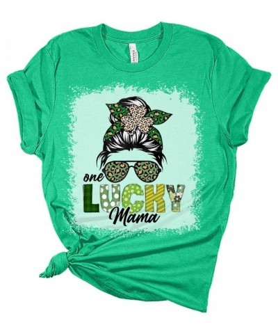 One Lucky Mama St Patricks Day Shirt Bella Irish Graphic Print Shirts for Women Athletic Heather $16.49 Underwear