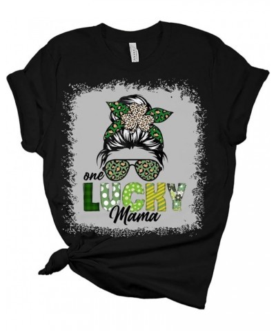 One Lucky Mama St Patricks Day Shirt Bella Irish Graphic Print Shirts for Women Athletic Heather $16.49 Underwear