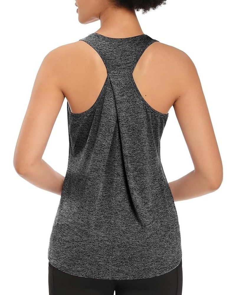 Womens Workout Tops Yoga Tank Tops-Sleeveless Exercise Athletic Gym Sport Shirts Racerback Tank Tops Darkgrey $10.19 Activewear