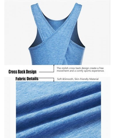 Open Back Workout Top Backless Yoga Shirts Tie Back Workout Tank Activewear Shirts Exercise Yoga Tank Tops (1-3Pack) 2pack Bl...