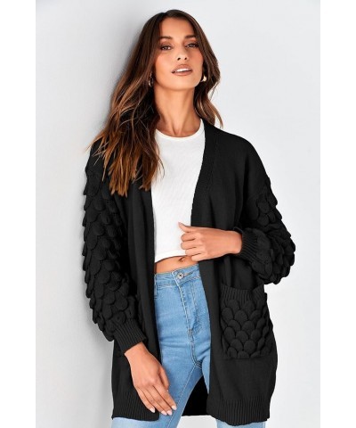 Women's Cardigan Sweaters Fall Clothes Open Front Cable Knit Oversized Winter Coats Outerwear Black $26.39 Sweaters