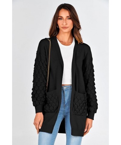 Women's Cardigan Sweaters Fall Clothes Open Front Cable Knit Oversized Winter Coats Outerwear Black $26.39 Sweaters