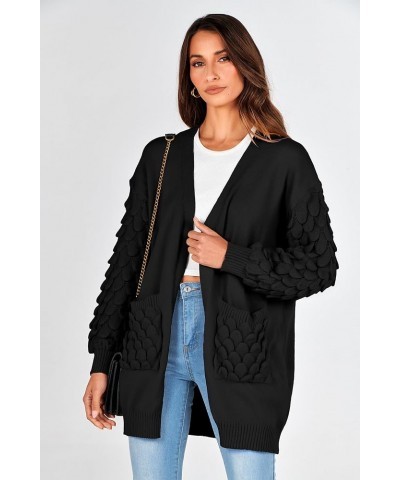 Women's Cardigan Sweaters Fall Clothes Open Front Cable Knit Oversized Winter Coats Outerwear Black $26.39 Sweaters